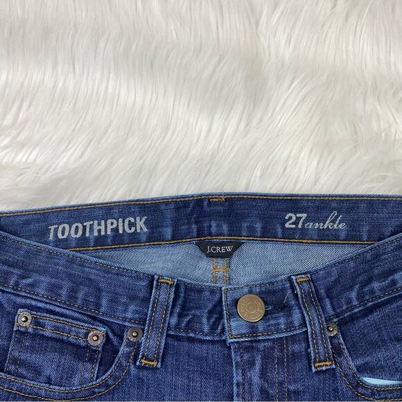 J. Crew Women's Toothpick Jeans Size 27 Blue Medium Low Rise Casual - Picture 7 of 11